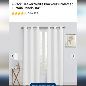 At Home White Grommet Curtains (2 Panels)